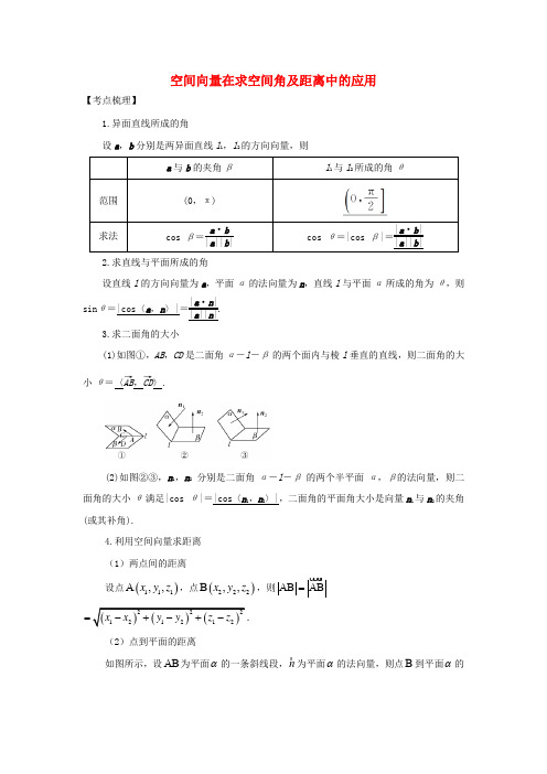 2018年高考数学 立体几何：空间向量在求空间角及距离中的应用题源探究