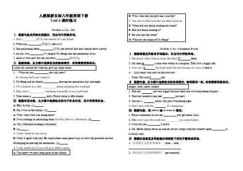 人教版新目标八年级英语下册 Unit 6 课时练习(含答案)