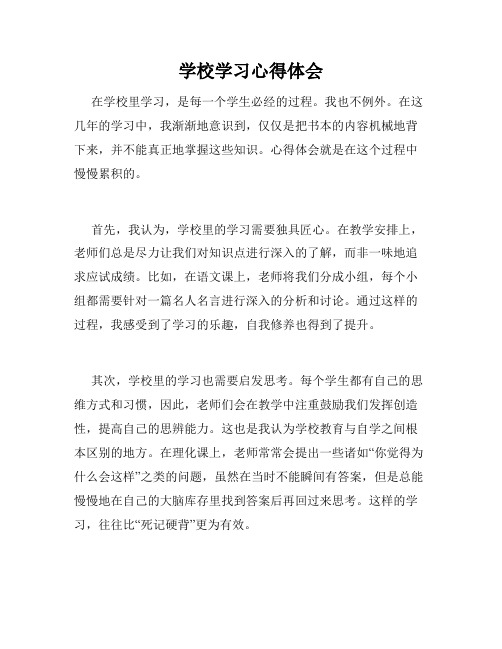 学校学习心得体会