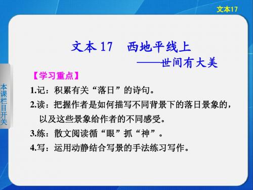 【学案导学设计】2013-2014学年高一语文配套课件：专题四 导学课件17(苏教版必修1)