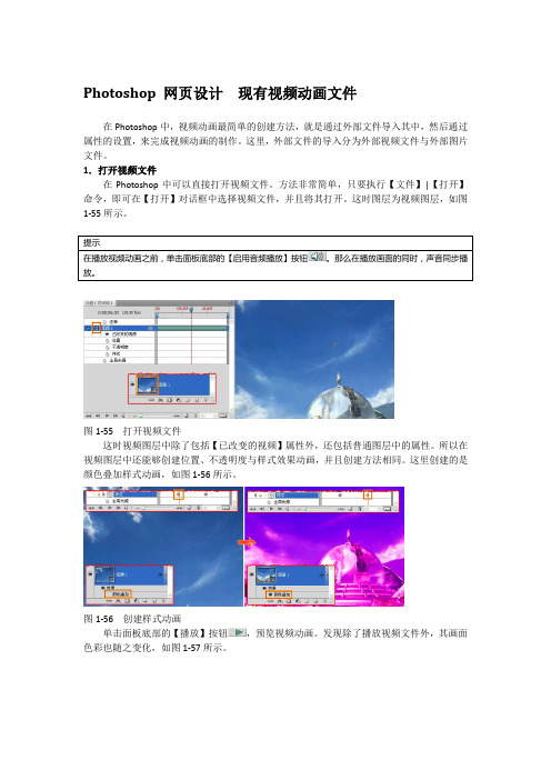 Photoshop 网页设计  现有视频动画文件