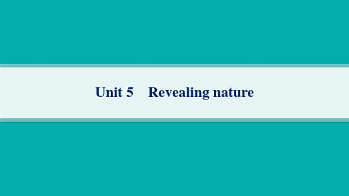 外研版高考英语一轮总复习 选择性必修第一册精品课件 Unit 5 Revealing nature