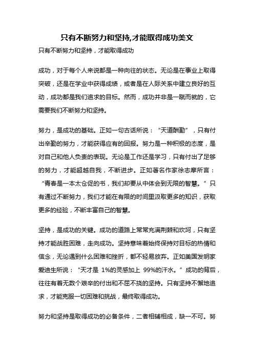 只有不断努力和坚持,才能取得成功美文