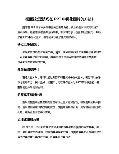 《图像处理技巧在PPT中优化图片的方法》