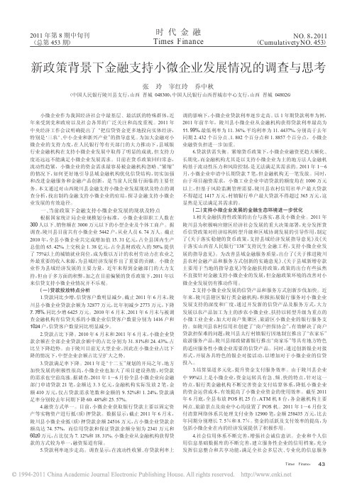 新政策背景下金融支持小微企业发展情况的调查与思考