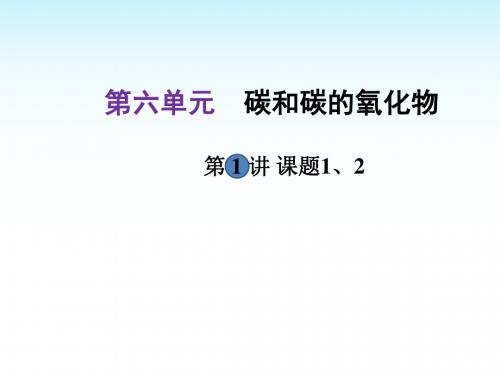 中考化学专题复习第6单元 碳和碳的氧化物(1)