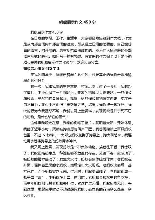 蚂蚁启示作文450字