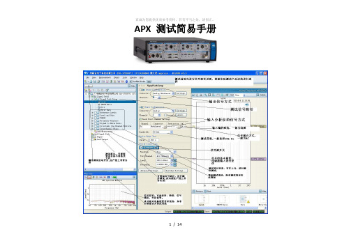 APX 500 音频分析仪 使用简易图解