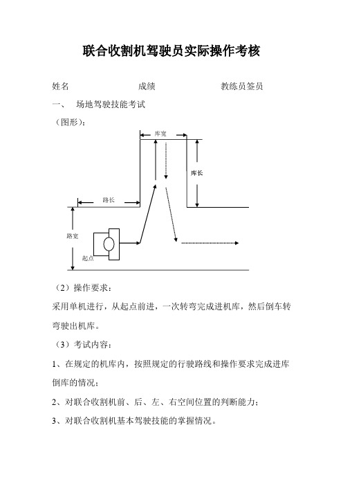 联合收割机驾驶员实际操作考核 徐苑苑