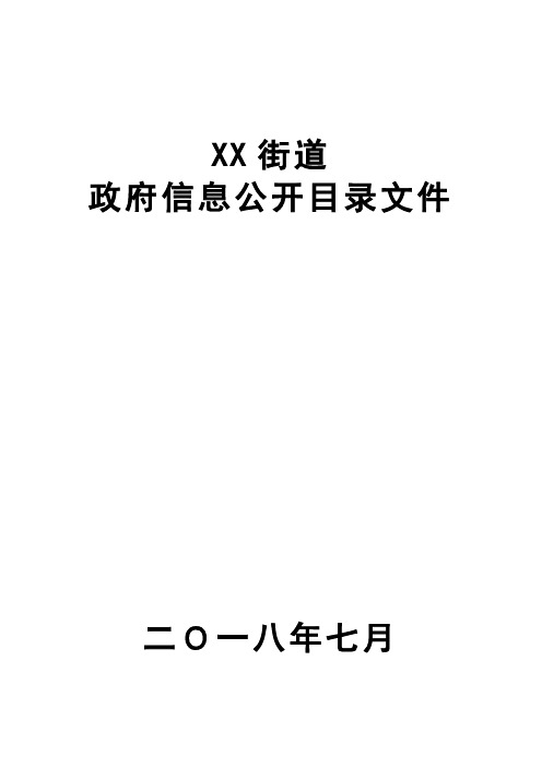 街道政府信息公开目录文件【模板】