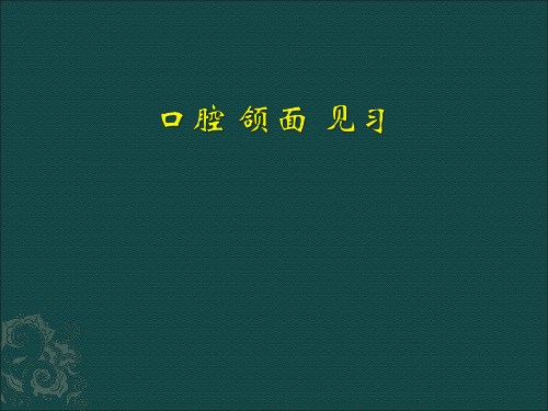 影像诊断见习课件 1-口腔颌面见习(复习)