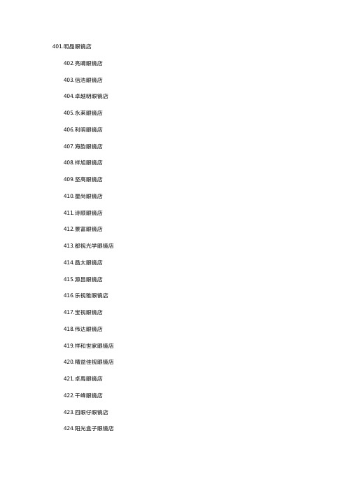 简单大气的眼镜店名字100个