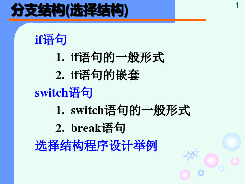 分支结构