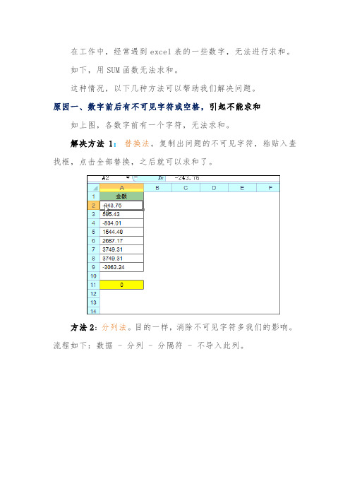 当Excel无法求和,这几种方法就能搞定