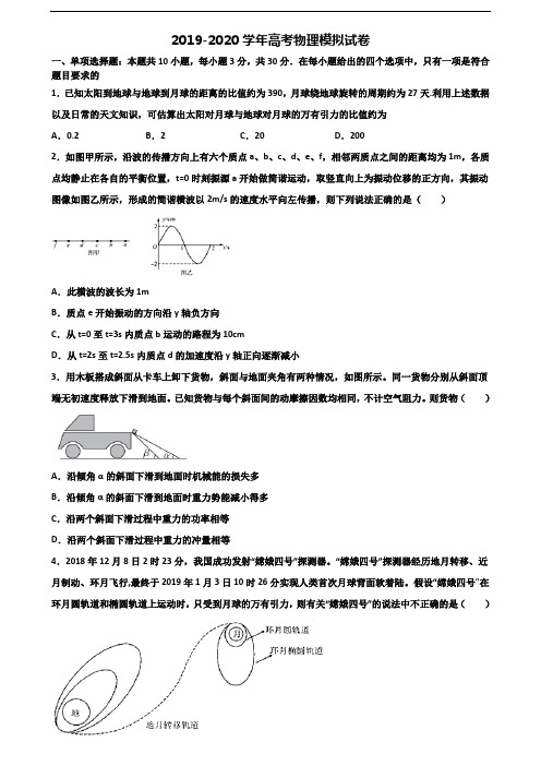 2019-2020学年广东省名校高考物理联考试题