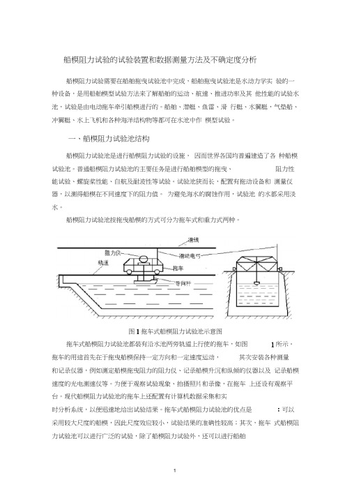 船模阻力试验的试验装置和数据测量方法及不确定度分析汇总