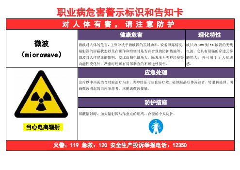 微波-职业病危害告知卡