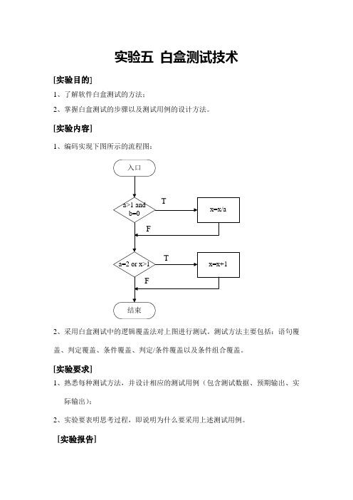 实验六 白盒测试技术