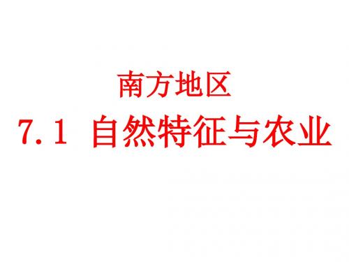 部编人教版地理八年级下册《南方地区自然特征与农业》市优质课一等奖课件