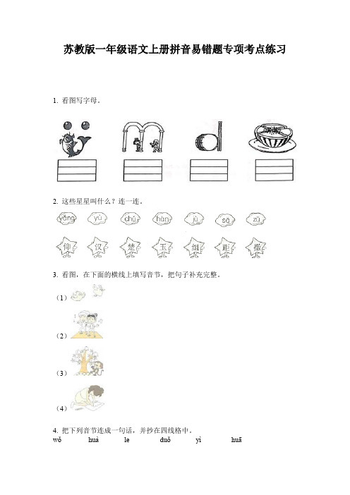 苏教版一年级语文上册拼音易错题专项考点练习