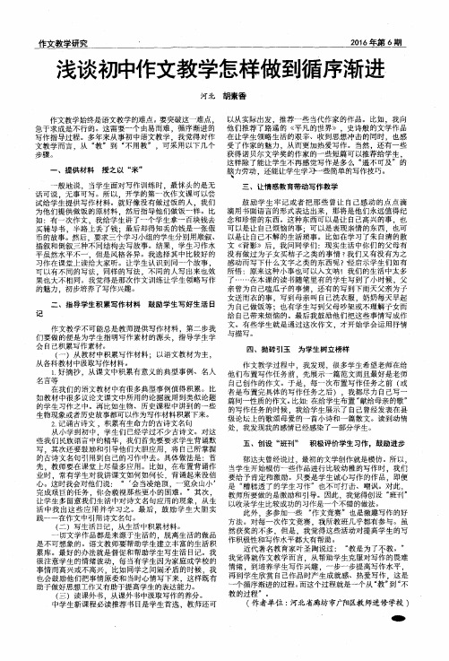 浅谈初中作文教学怎样做到循序渐进