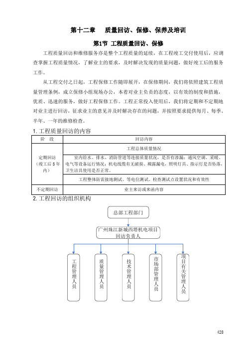 工程质量保修保养和回访