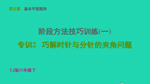 六年级数学下册第五章阶段方法技巧训练(一)专训2巧解时针与分针的夹角问题习题ppt课件鲁教版五四制