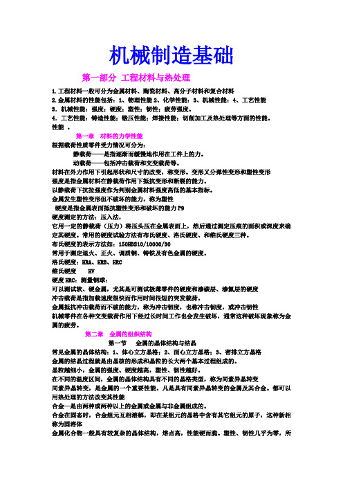 机械制造基础 原材料资料