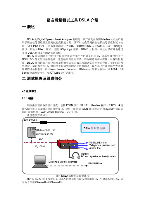 语音质量测试工具DSLA介绍