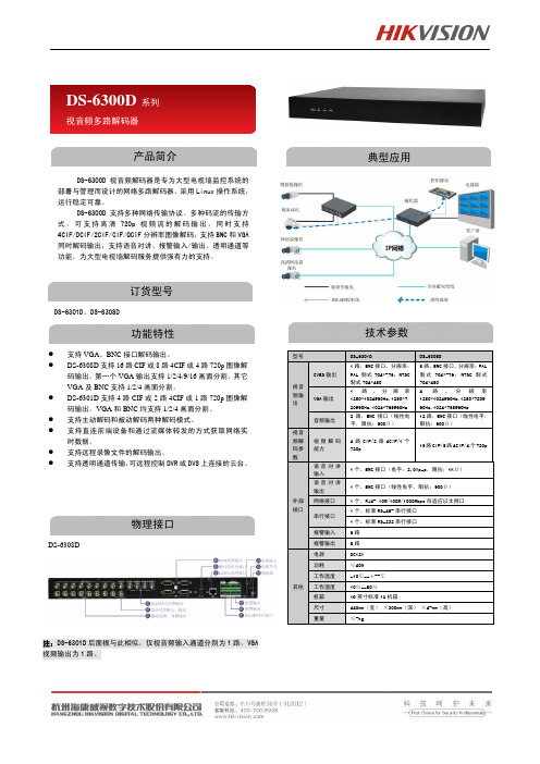 DS-6301 6304 6308D解码器说明书