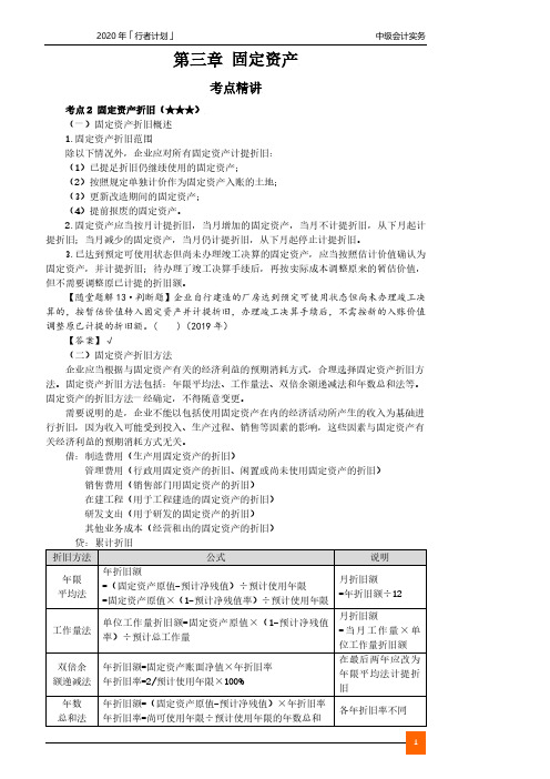 2020中级会计 会计 0302第三章_固定资产：固定资产折旧