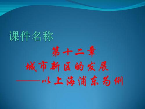 【高中地理】高考复习城市新区的发展──以上海浦东为例ppt