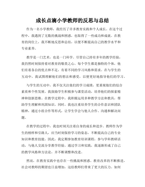 成长点滴小学教师的反思与总结