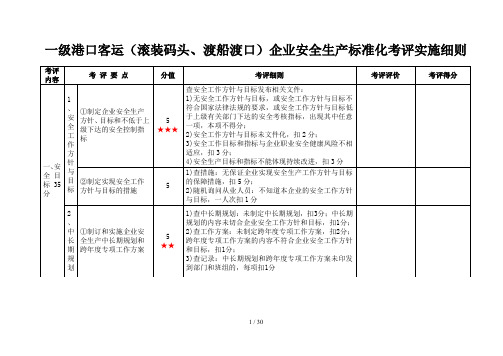 企业安全生产标准化考评实施细则