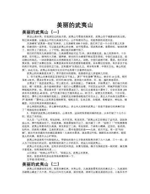 美丽的武夷山作文共九篇