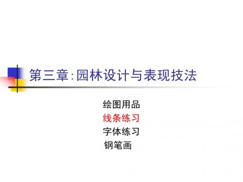 第二讲第三章线条练习字体练习及钢笔画