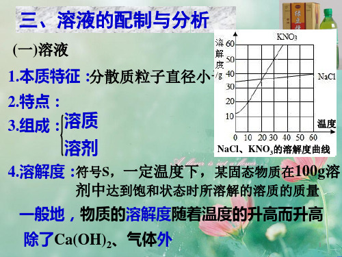 苏教版高中化学必修一1.2.3溶液的配制及分析教学课件共17张PPT 