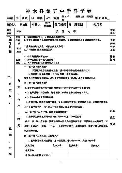 13课第1节   理想之光,照亮征程