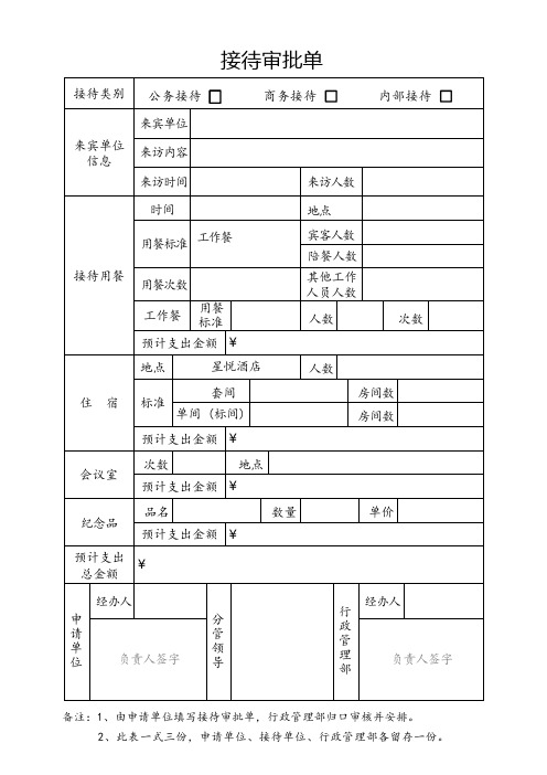 接待审批单模版