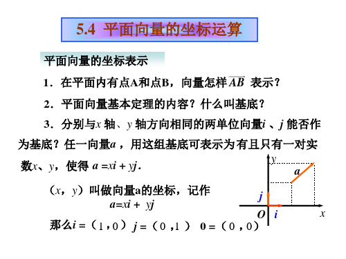 高一数学平面向量的坐标运算(PPT)4-1