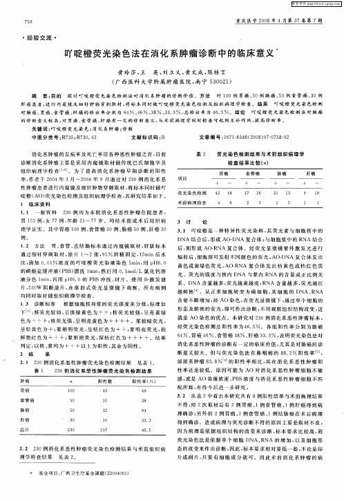 吖啶橙荧光染色法在消化系肿瘤诊断中的临床意义