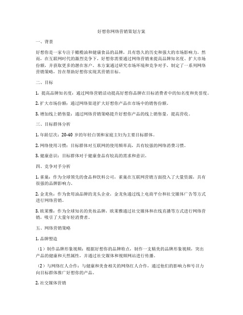 好想你网络营销策划方案