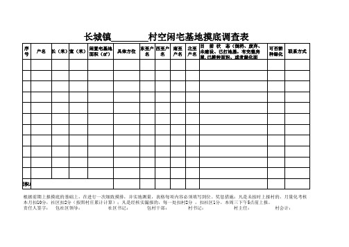 空闲宅基地摸底表