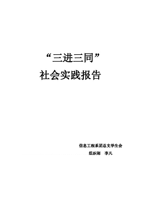 “三进三同”社会实践报告-李凡