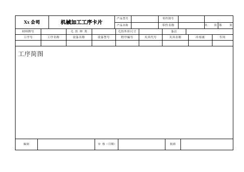 工艺表格模板