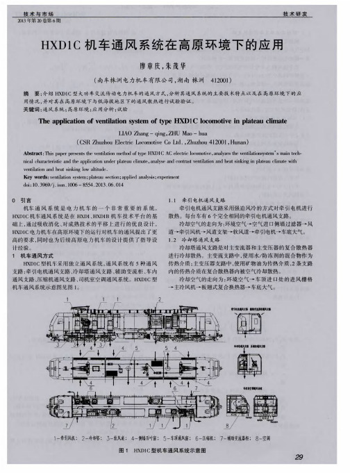 HXD1C机车通风系统在高原环境下的应用