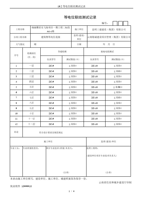 19.2等电位联结测试记录