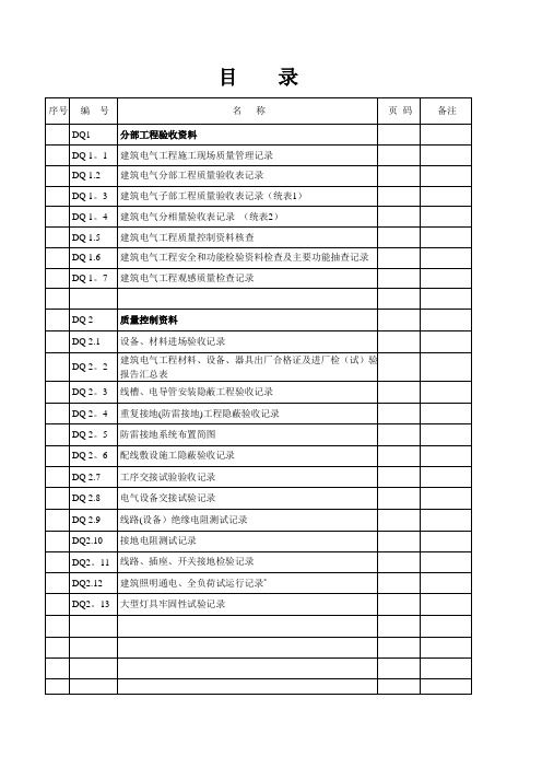 建筑电气质量验收表格