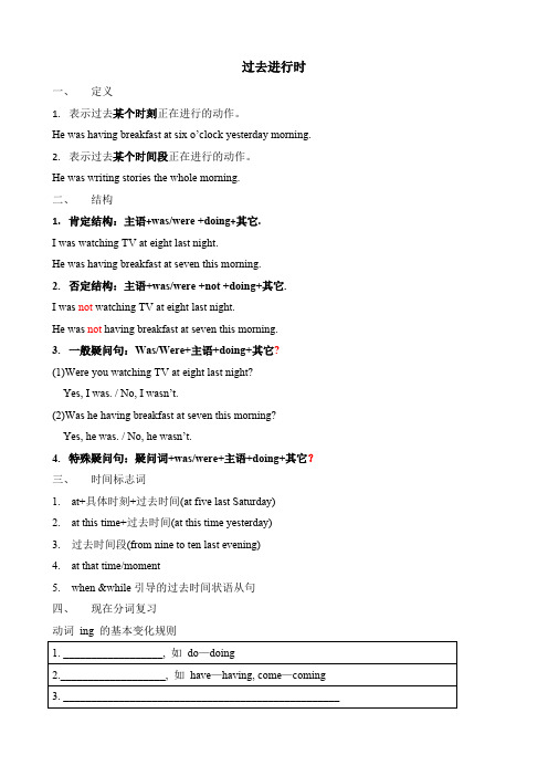 过去进行时 (最完整版)