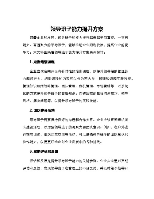 领导班子能力提升方案